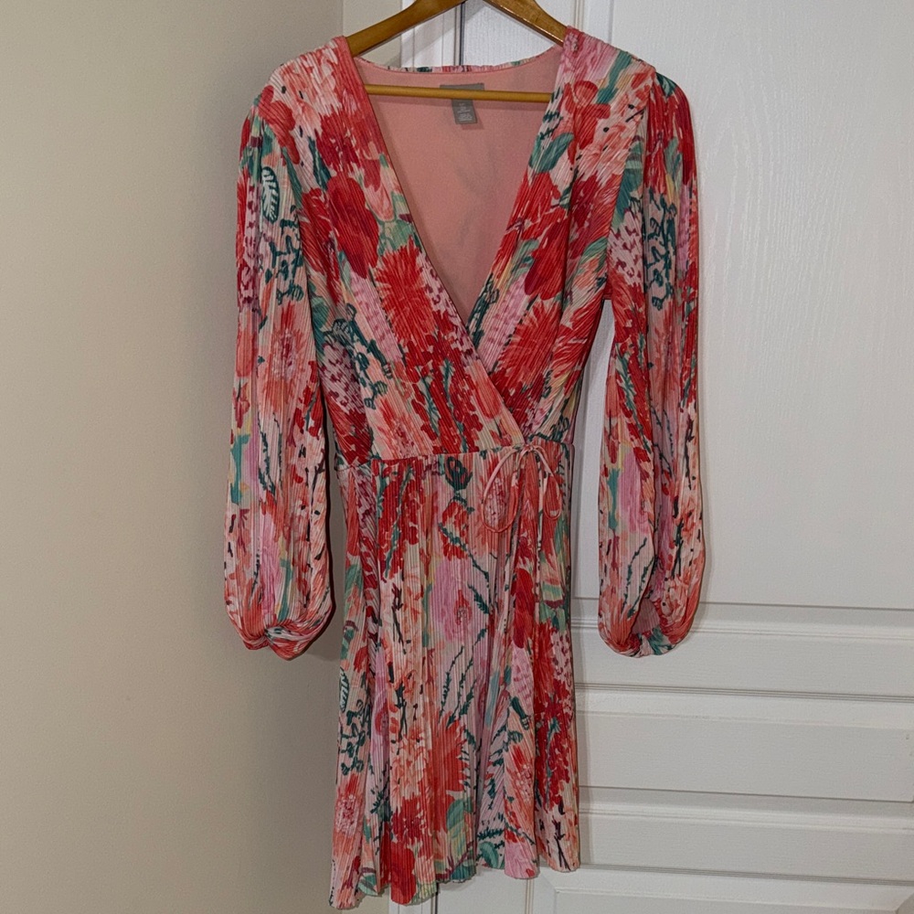 H&M Multicolor Floral Long Sleeve Dress